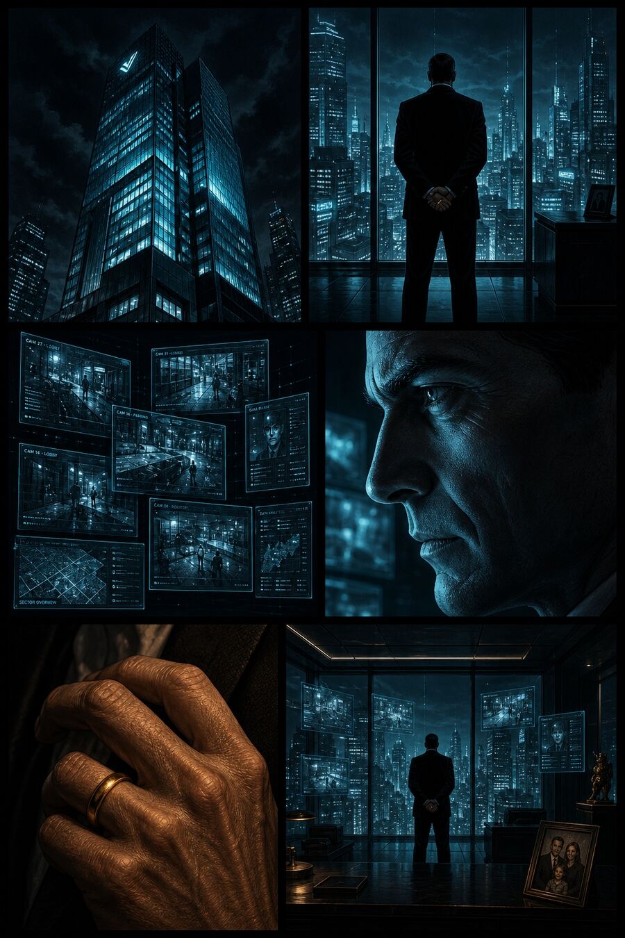 HANGAR X graphic novel — Marcus Vale surveilling the city from his tower